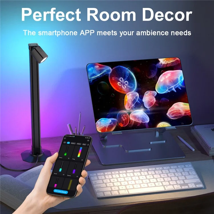 DX24018-BT Schreibtischlampe Bluetooth Ambient Light Augenschutz Musik Sync Leselampe