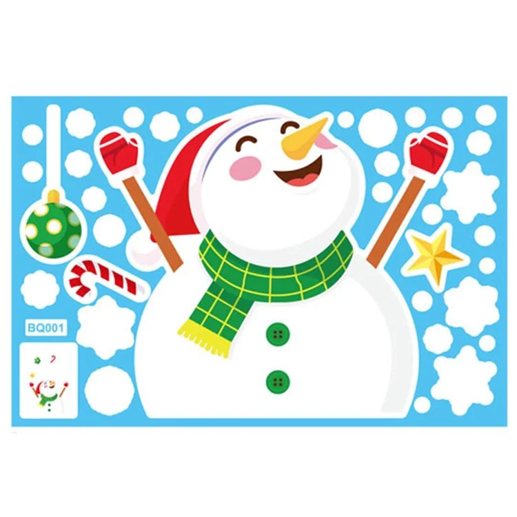 Santa Claus Electrostatic Decal Xmas Window Glass Decorative Sticker Christmas Home Party Decor - BQ001