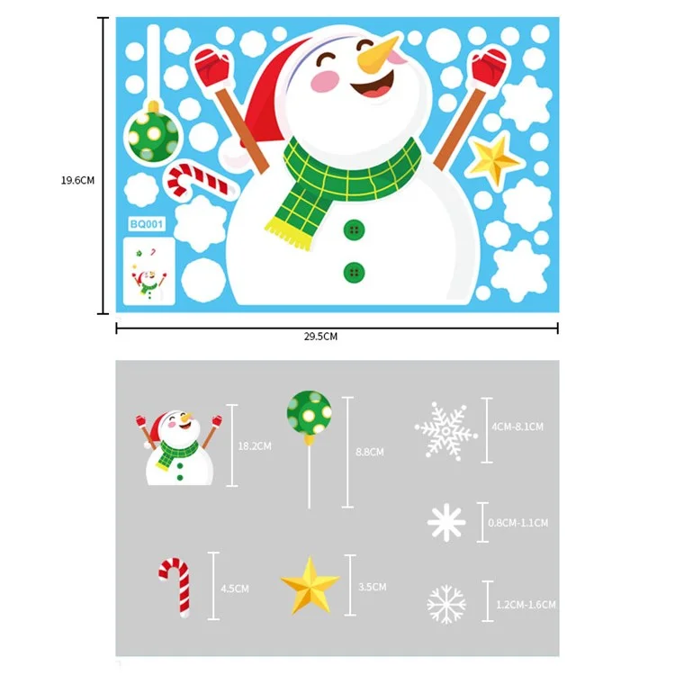 Santa Claus Electrostatic Decal Xmas Window Glass Decorative Sticker Christmas Home Party Decor - BQ001
