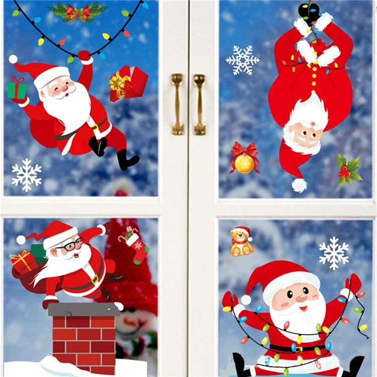 Santa Claus Electrostatic Decal Xmas Window Glass Decorative Sticker Christmas Home Party Decor - BQ001