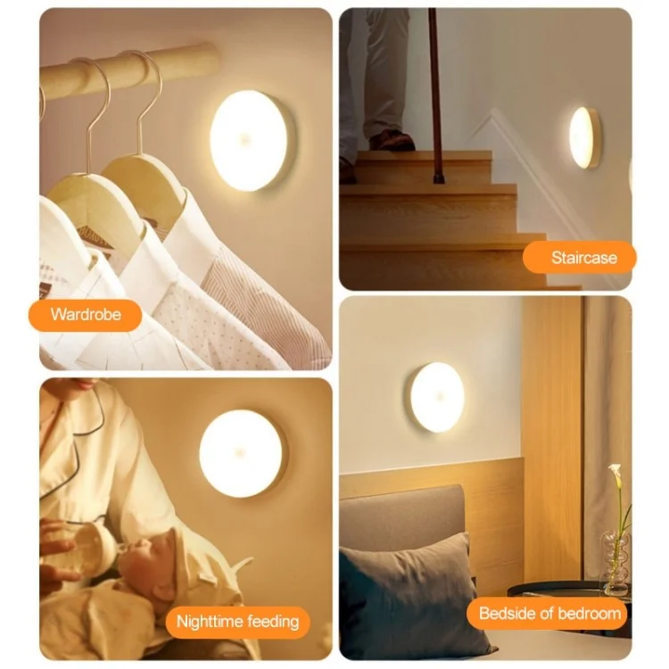 Smart Motion Sensor LED Night Light with Dual Color Modes for Bedroom