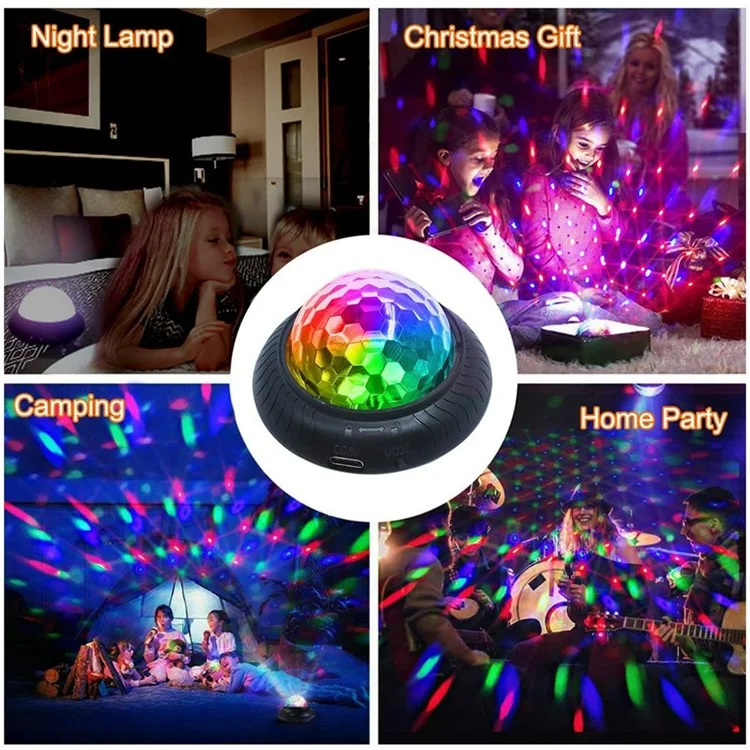 Bola de espelho G3 Luz recarregável Iluminação de palco RGB Lâmpada de festa de atmosfera rotativa