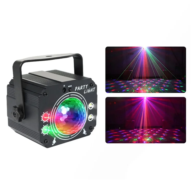 Luz de fiesta láser R13 con activación de sonido, lámpara RGB para ambiente de bar, KTV y escenario.