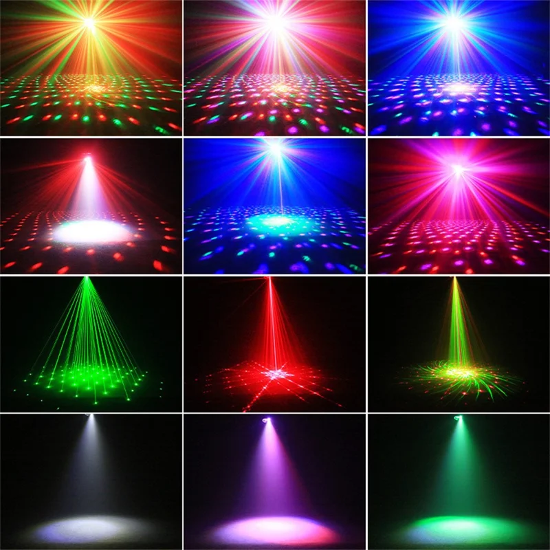 Luz de fiesta láser R13 con activación de sonido, lámpara RGB para ambiente de bar, KTV y escenario.