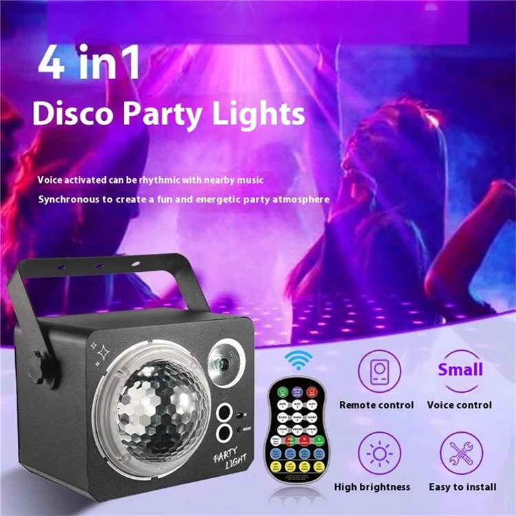 Luz de fiesta láser R13 con activación de sonido, lámpara RGB para ambiente de bar, KTV y escenario.