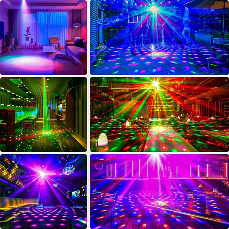 Luz de fiesta láser R13 con activación de sonido, lámpara RGB para ambiente de bar, KTV y escenario.