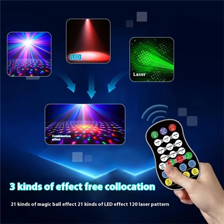 Luz de fiesta láser R13 con activación de sonido, lámpara RGB para ambiente de bar, KTV y escenario.