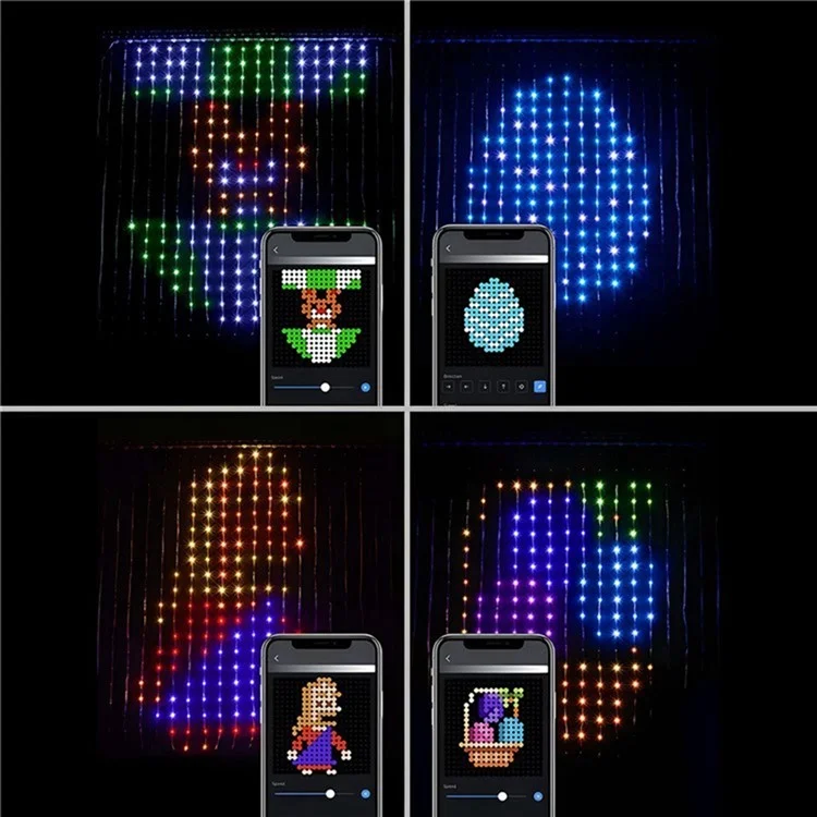 Rideau lumineux décoratif 3x3m 400 LED DIY JG-031 pour ambiance lumineuse