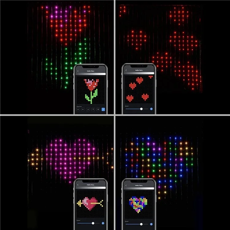 Rideau lumineux décoratif 3x3m 400 LED DIY JG-031 pour ambiance lumineuse