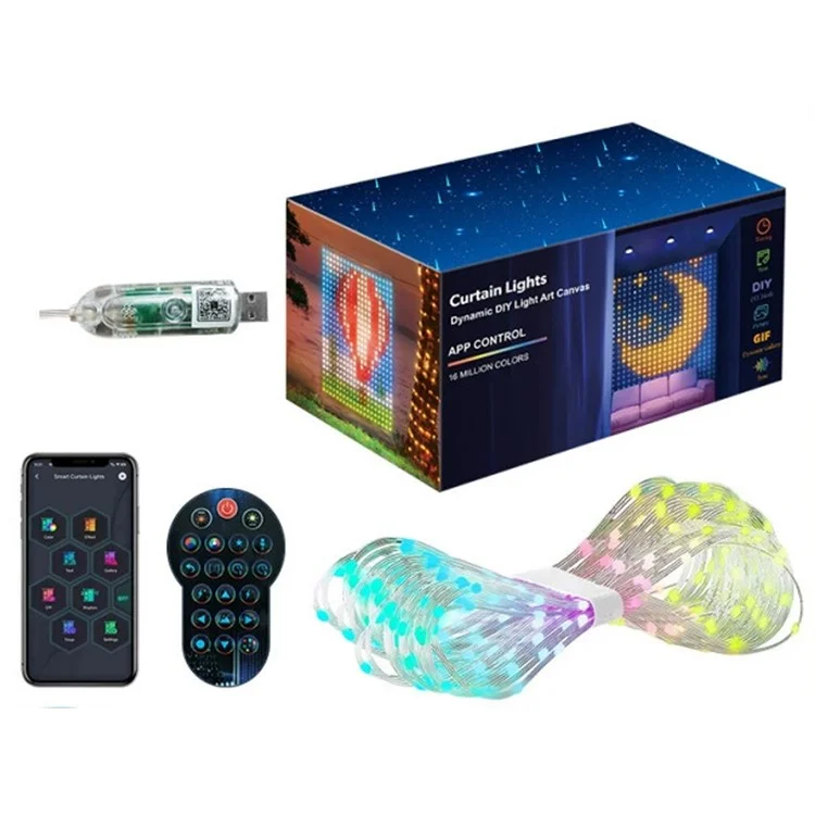 Rideau lumineux décoratif 3x3m 400 LED DIY JG-031 pour ambiance lumineuse