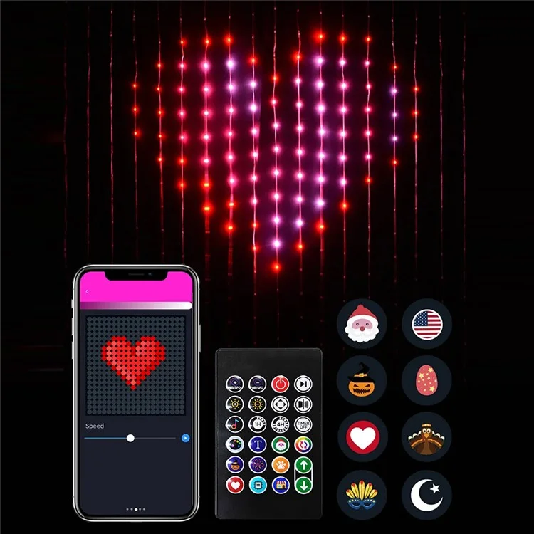 Rideau lumineux décoratif 3x3m 400 LED DIY JG-031 pour ambiance lumineuse