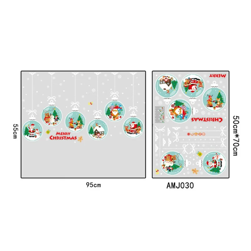 Christmas Style Electrostatic Decal Xmas Window Glass Decorative Sticker Christmas Decor - AMJ030