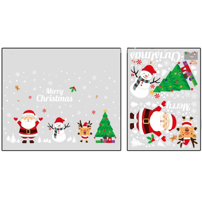 Christmas Style Electrostatic Decal Xmas Window Glass Decorative Sticker Christmas Decor - AMJ034