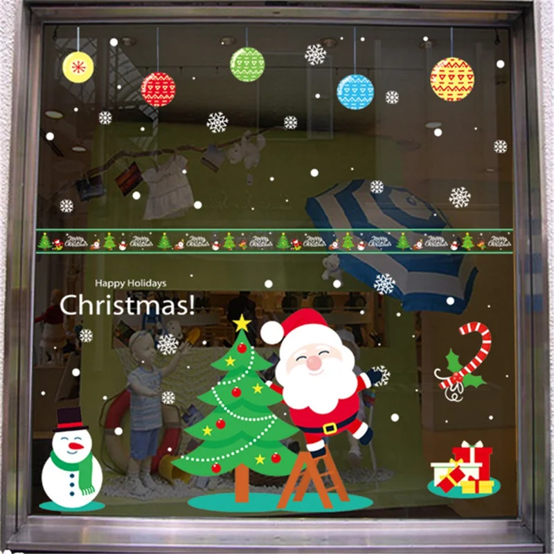 Christmas Style Electrostatic Decal Xmas Window Glass Decorative Sticker Christmas Decor - AMJ034
