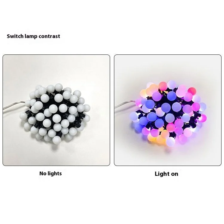 JG-005 10m 50 LEDs intelligente programmierbare Lichterkette RGB für Außenbereich, Terrasse, Camping, Ambiente-Beleuchtung
