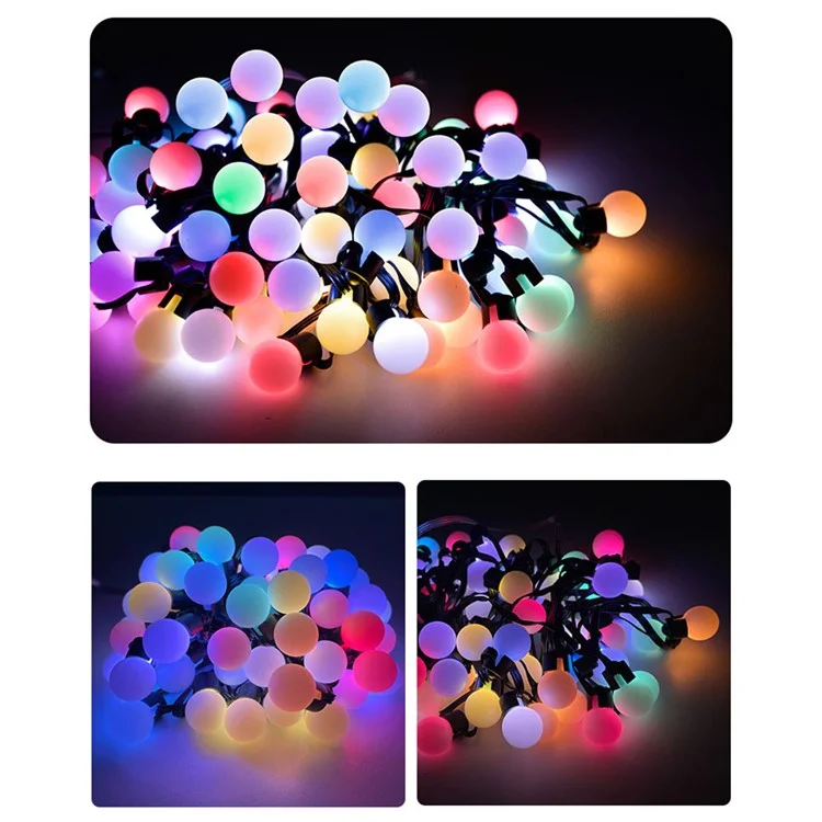 JG-005 10m 50 LEDs intelligente programmierbare Lichterkette RGB für Außenbereich, Terrasse, Camping, Ambiente-Beleuchtung