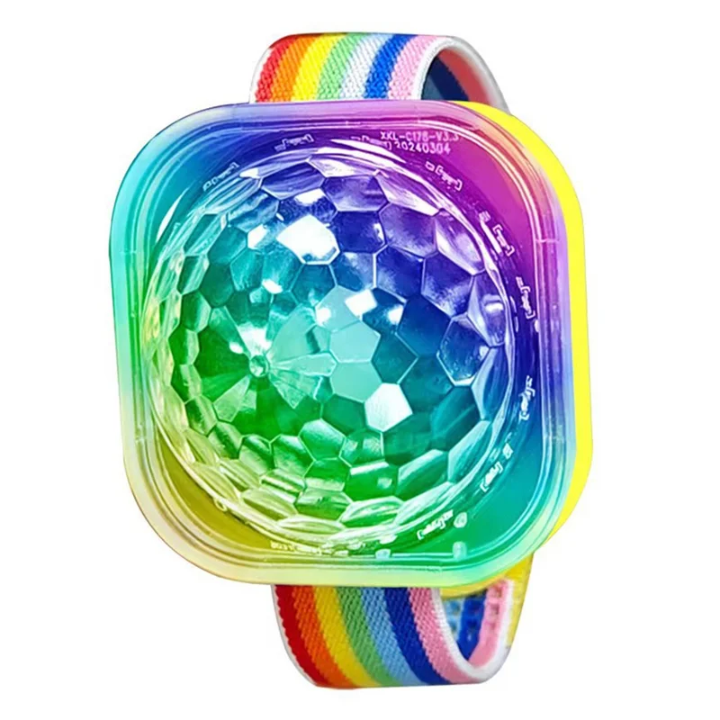 Portable Disco Ball Wristband Light Voice Activated Party Lamp USB Rechargeable Flashing Light - Yellow