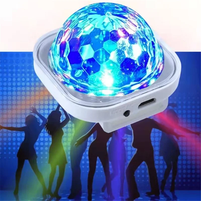 Portable Disco Ball Wristband Light Voice Activated Party Lamp USB Rechargeable Flashing Light - Yellow