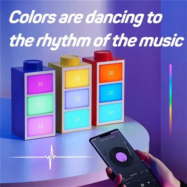 Lâmpada de mesa com ritmo musical k-1701 RGB multicolorida com função de temporizador para casa e quarto - Vermelha