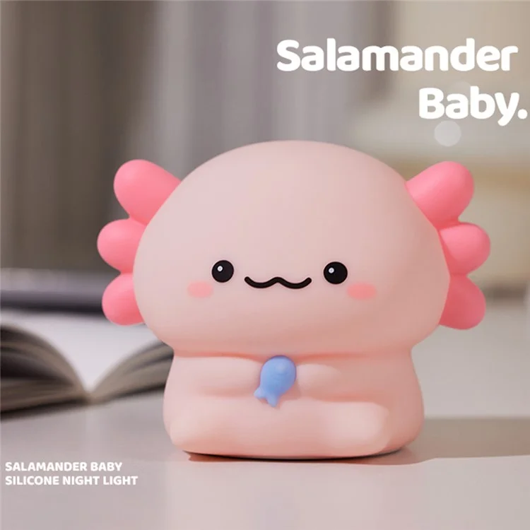 Luminária de mesa decorativa com controle de toque, luz noturna de silicone para bebês Salamander.