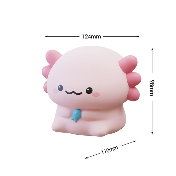 Luminária de mesa decorativa com controle de toque, luz noturna de silicone para bebês Salamander.
