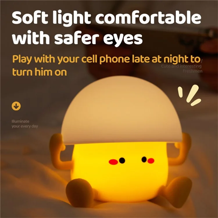 A025 Ei-Dotter Silikon-Nachtlicht mit Tipsteuerung, USB-aufladbar, Nachttischlampe, Kindergeschenk