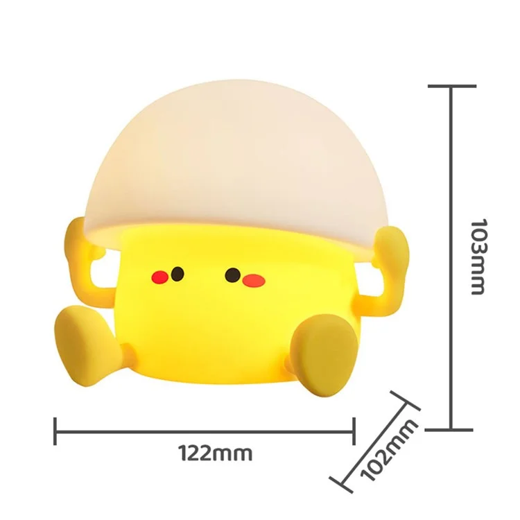 A025 Ei-Dotter Silikon-Nachtlicht mit Tipsteuerung, USB-aufladbar, Nachttischlampe, Kindergeschenk