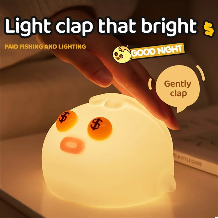 Silikonkopfhörer-Nachtlicht mit Stressabbau-Tipp-Steuerung, Cartoon-Lampe für Nachttisch und Schreibtisch