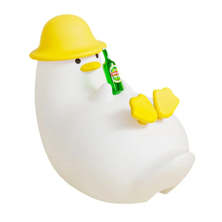 A060 Luz noturna de pato de cerveja de silicone com proteção ocular e timer para mesa de cabeceira