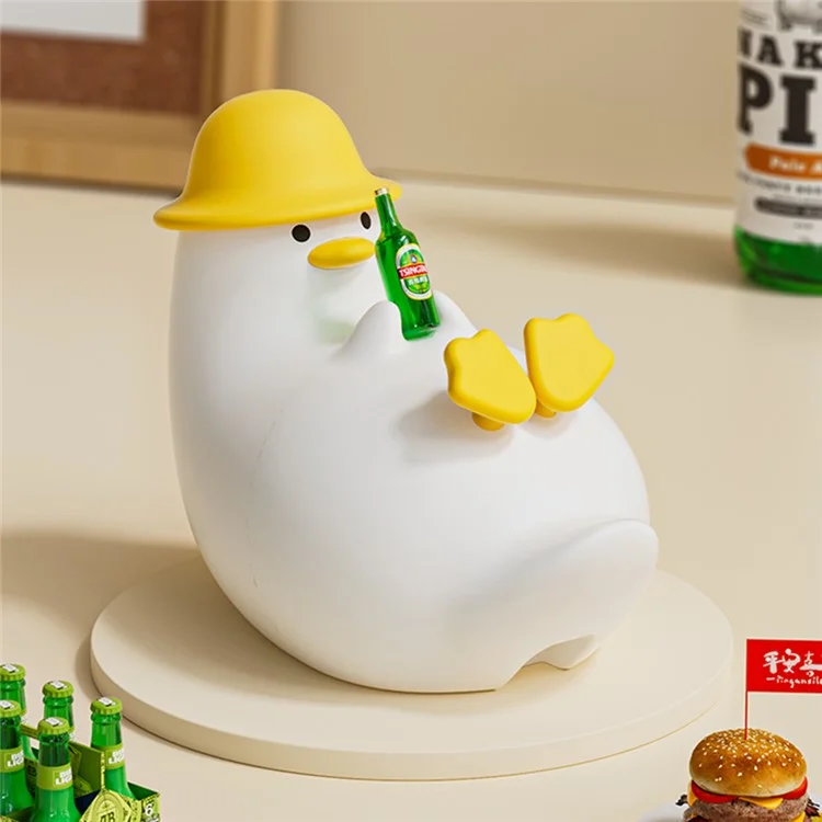A060 Luz noturna de pato de cerveja de silicone com proteção ocular e timer para mesa de cabeceira