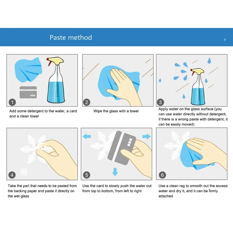 30x20cm Naklejki okienne dekoracyjne, statyczne naklejki z reniferem, niebieskie płatki śniegu, dekoracje świąteczne - BQ074