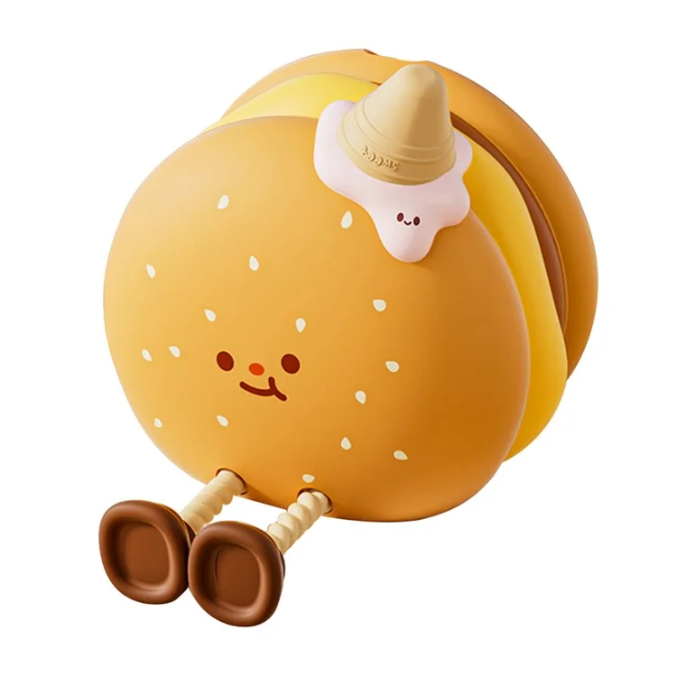 Lámpara de noche de hamburguesa de silicona A055 con control táctil y recargable para mesita de noche