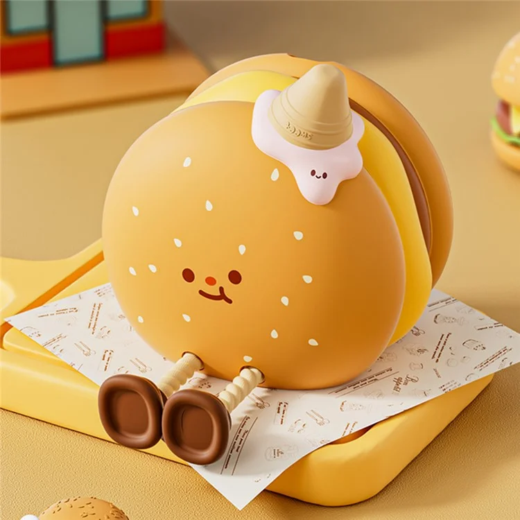 Lámpara de noche de hamburguesa de silicona A055 con control táctil y recargable para mesita de noche