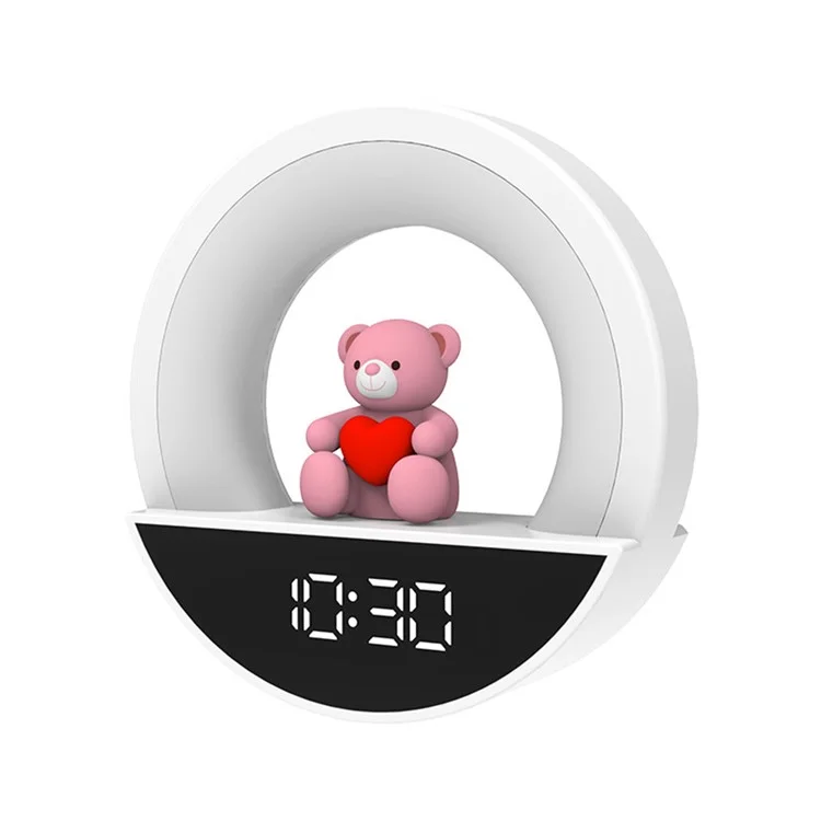 Lampe de chevet RGB avec télécommande, lumière d'ambiance LED et affichage d'horloge numérique - Prise EU