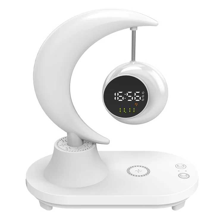 Bluetooth-compatible Speaker Bedside Lamp Colorful Ambient Light Phone Wireless Charger Alarm Clock