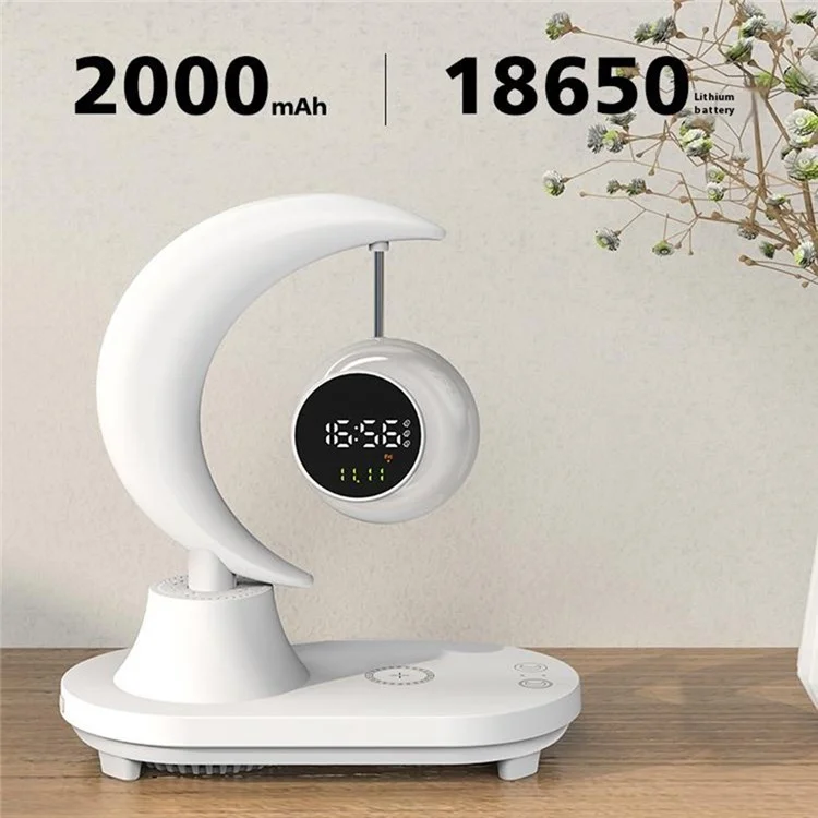 Bluetooth-compatible Speaker Bedside Lamp Colorful Ambient Light Phone Wireless Charger Alarm Clock