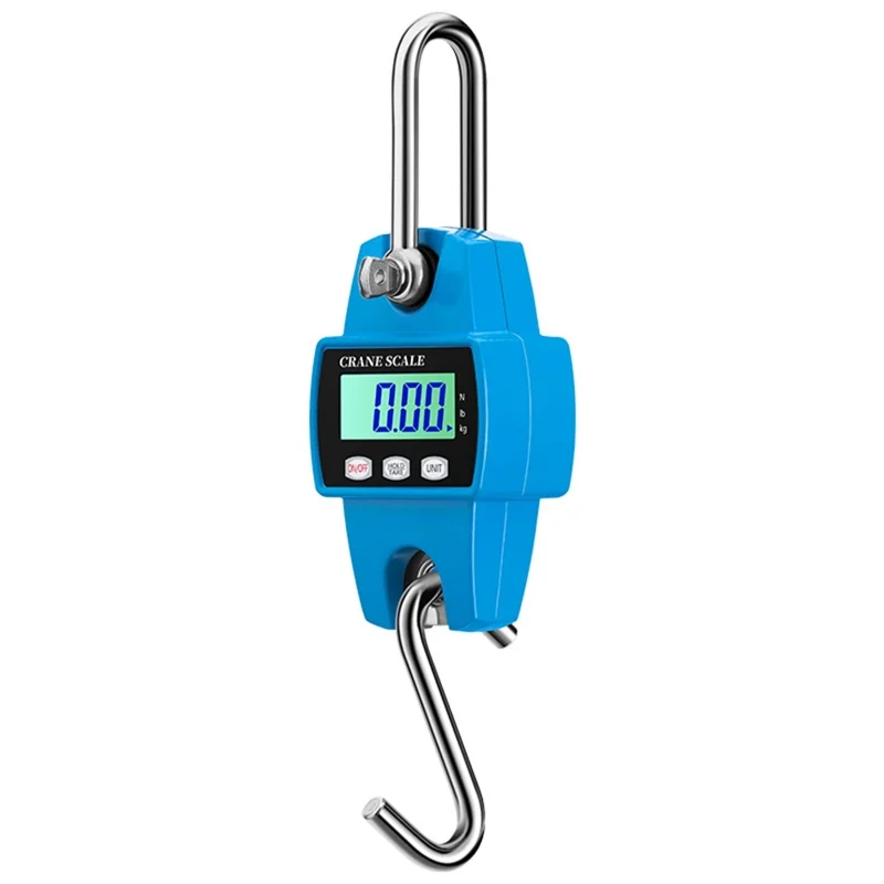 OCS-L 300kg Portable Digital Hanging Scale LCD Display Electronic Crane Scale Mini Hook Scale - Blue