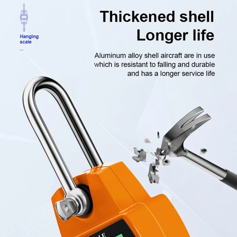 OCS-L 300kg Portable Digital Hanging Scale LCD Display Electronic Crane Scale Mini Hook Scale - Blue