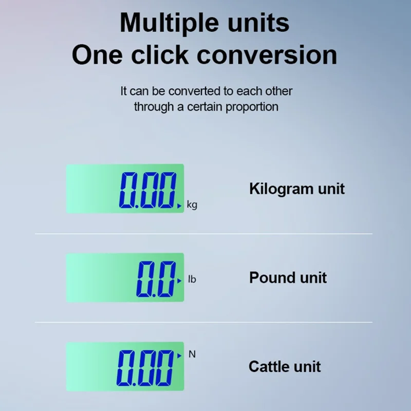 OCS-L 300kg Portable Digital Hanging Scale LCD Display Electronic Crane Scale Mini Hook Scale - Blue