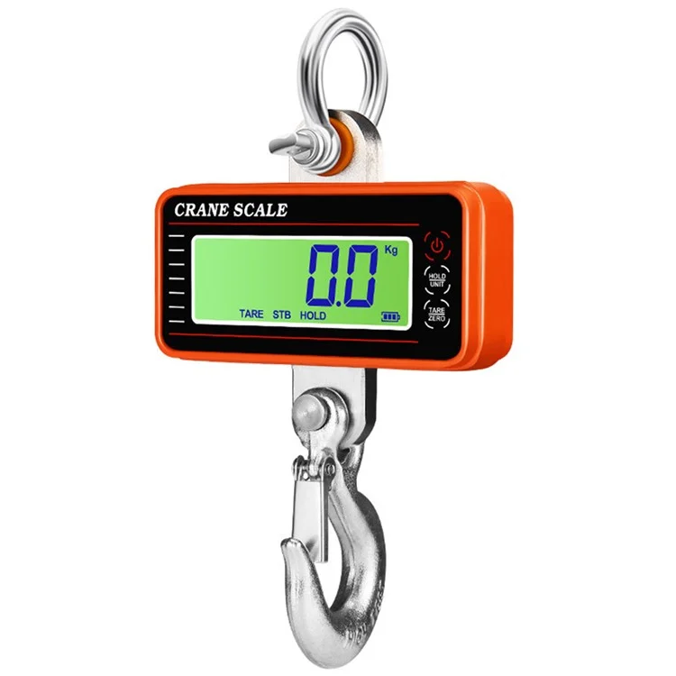 OCS-P2 Báscula Digital LCD de Grúa 1500kg Báscula Colgante Industrial de Servicio Pesado con Mando a Distancia - Naranja