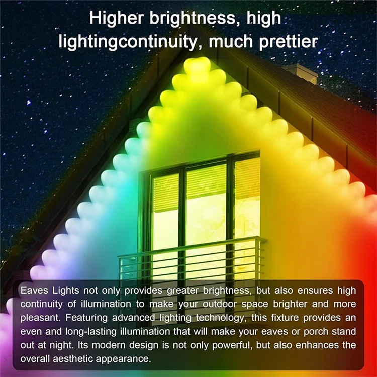 FS13 30m 60 LED Außen-Traufe-Smartes Bluetooth-Lichterkette Wasserdicht RGB Stimmungsbeleuchtung (EU-Stecker)
