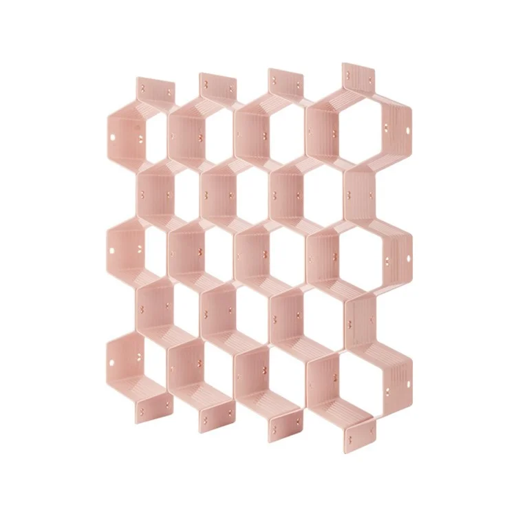 Adjustable Drawer Honeycomb Clapboard Partition Divider Box Separator DIY Organizer Sorting Panties Socks Storage Case - Pink