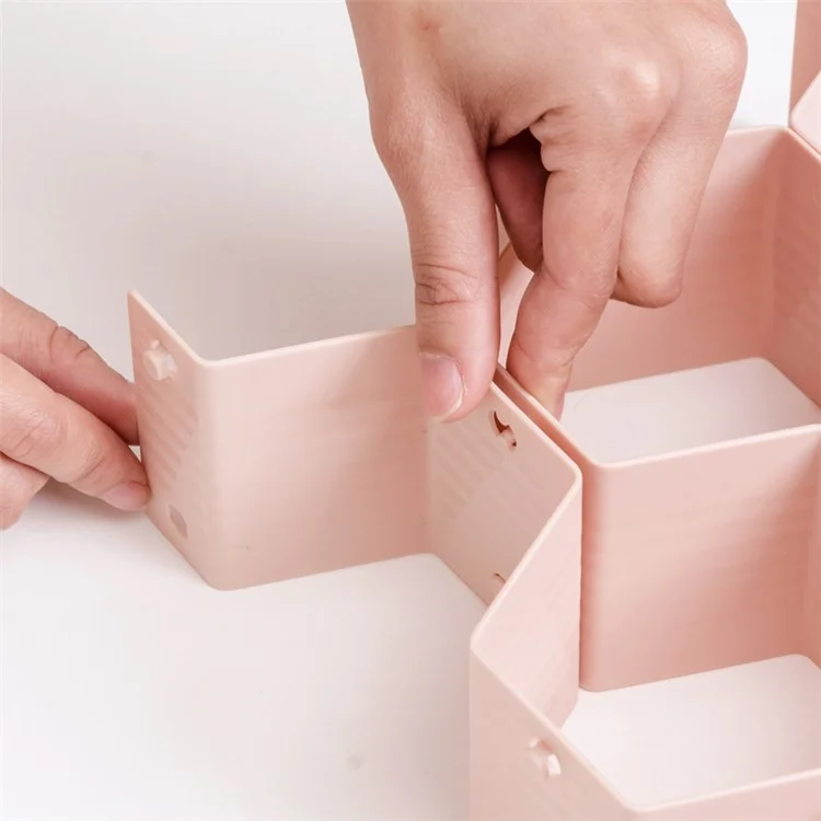Adjustable Drawer Honeycomb Clapboard Partition Divider Box Separator DIY Organizer Sorting Panties Socks Storage Case - Pink