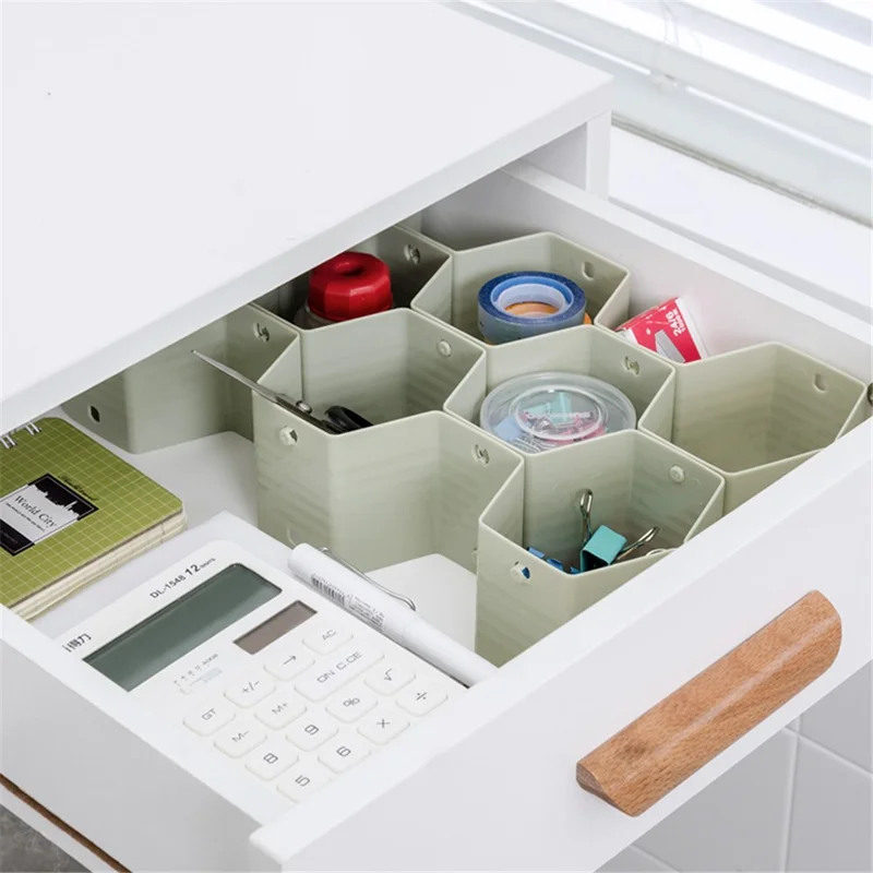 Adjustable Drawer Honeycomb Clapboard Partition Divider Box Separator DIY Organizer Sorting Panties Socks Storage Case - White