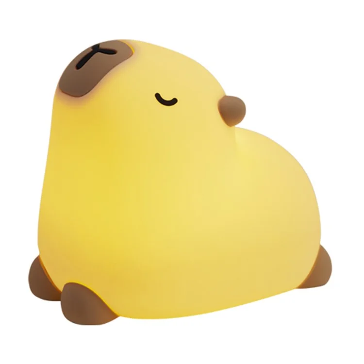 Capybara, süße Nachtbeleuchtung, LED-Tierlampe für Kinderzimmer, Silikonsteuerung, stresslindernd, Begleiter für den Nachttisch