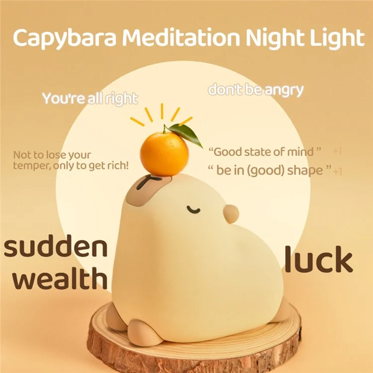 Capybara, süße Nachtbeleuchtung, LED-Tierlampe für Kinderzimmer, Silikonsteuerung, stresslindernd, Begleiter für den Nachttisch
