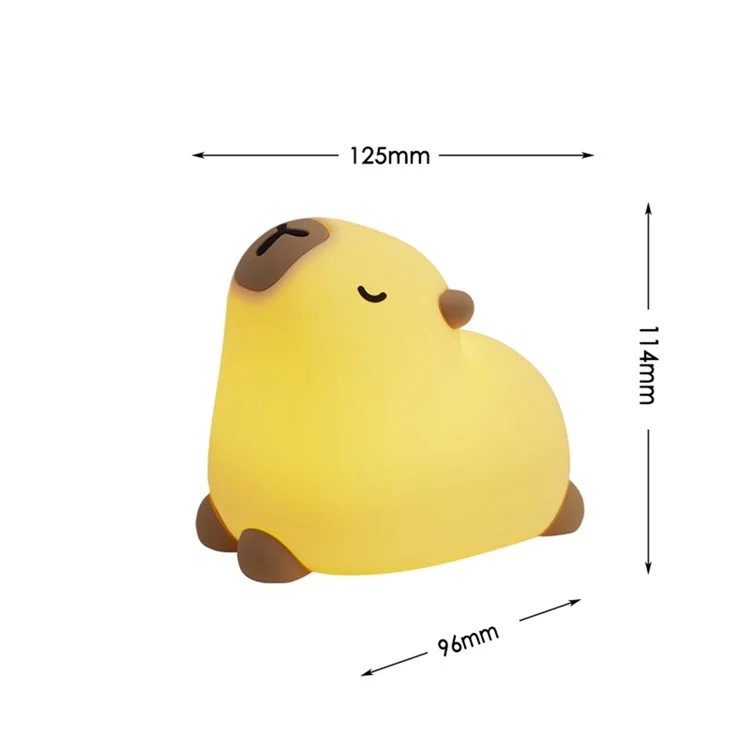 Capybara, süße Nachtbeleuchtung, LED-Tierlampe für Kinderzimmer, Silikonsteuerung, stresslindernd, Begleiter für den Nachttisch