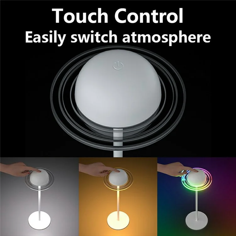 DX24025 2 wiederaufladbare Planeten-Tischlampen mit Touchsteuerung, Atmosphäre-Weinflaschenlicht - Weiß