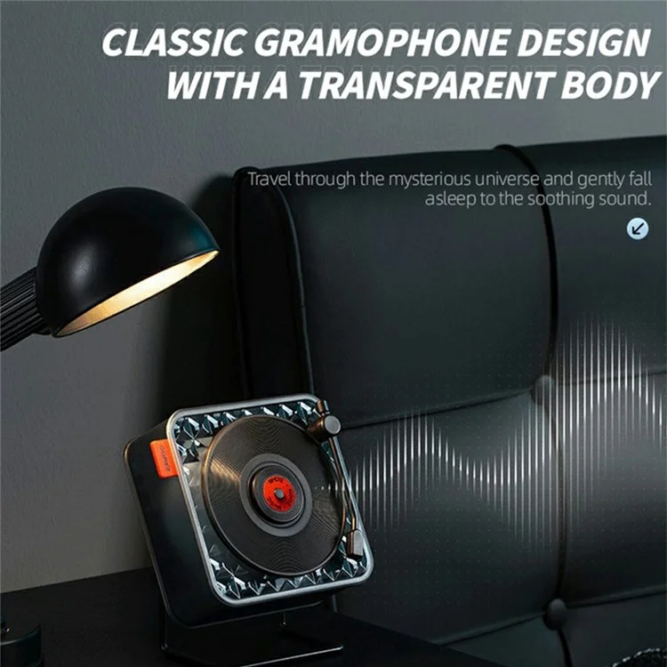 KW02 Bluetooth-compatible Retro Speaker White Noise Machine Bedroom Clock Ambient Light Wireless Sound Box