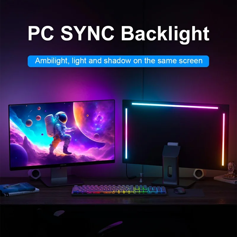 DX23014-1-32inch For 32 Inch Monitor RGB Color Gaming Light Strip Smart Control PC Sync Backlight Light Bar